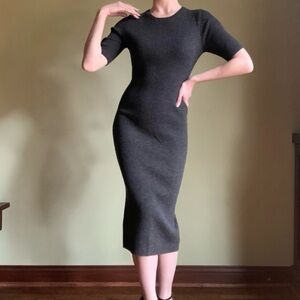 EUC Theory Ulana O Noble Deep Red Midi Sweater Dress